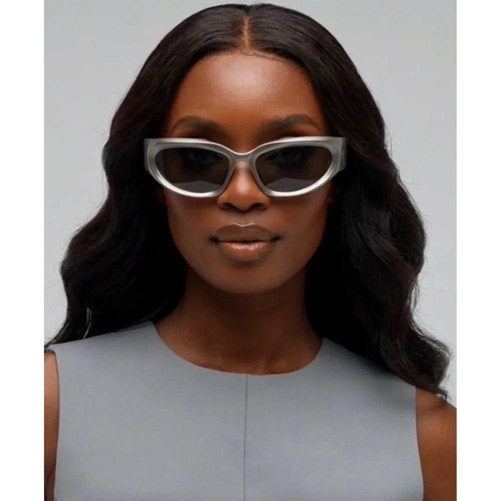 Sport Women Sunglasses Luxury Shield‎ Driving Golf Gray Frame Black Lens UV400